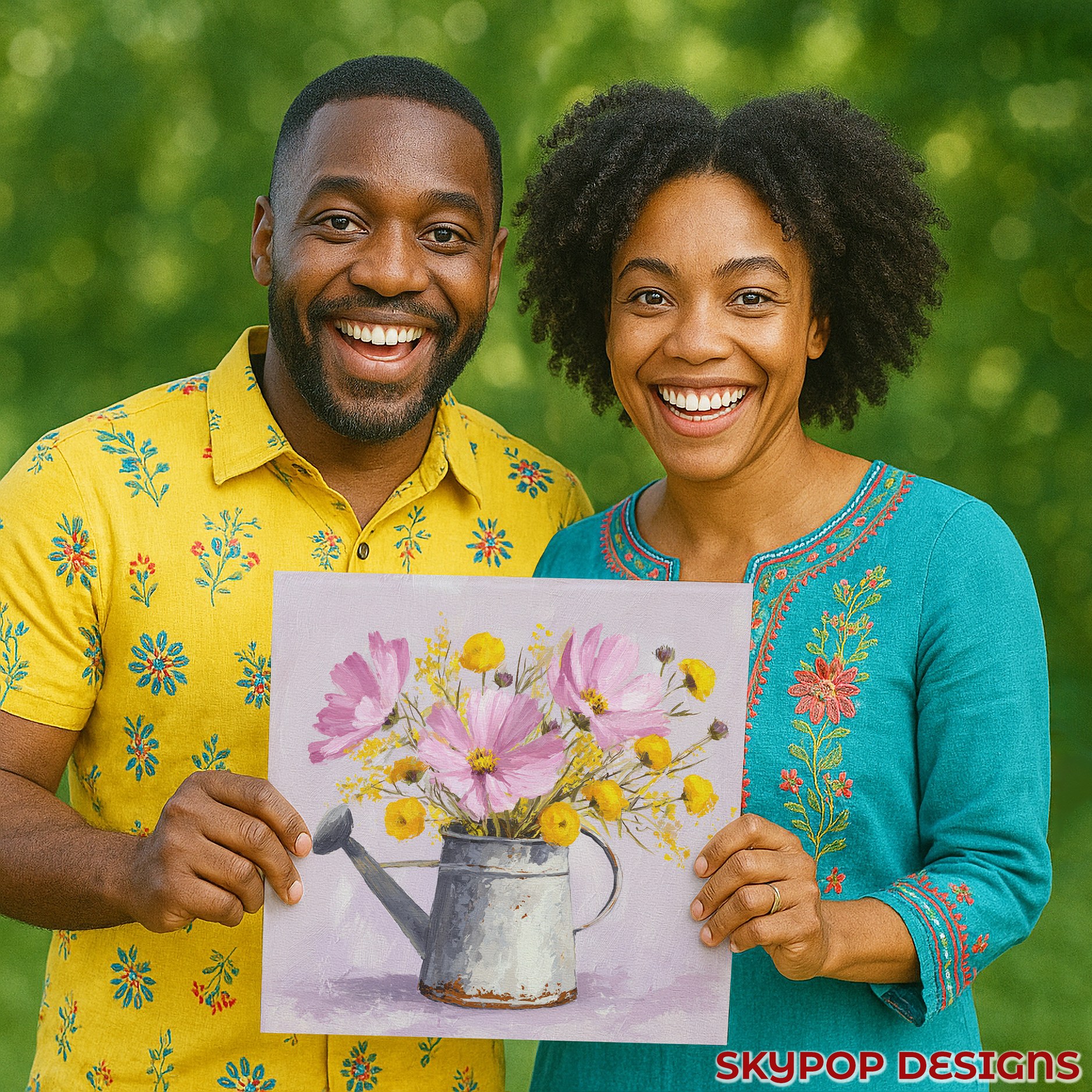 3.jpg Rustic Watering Can Bouquet Art