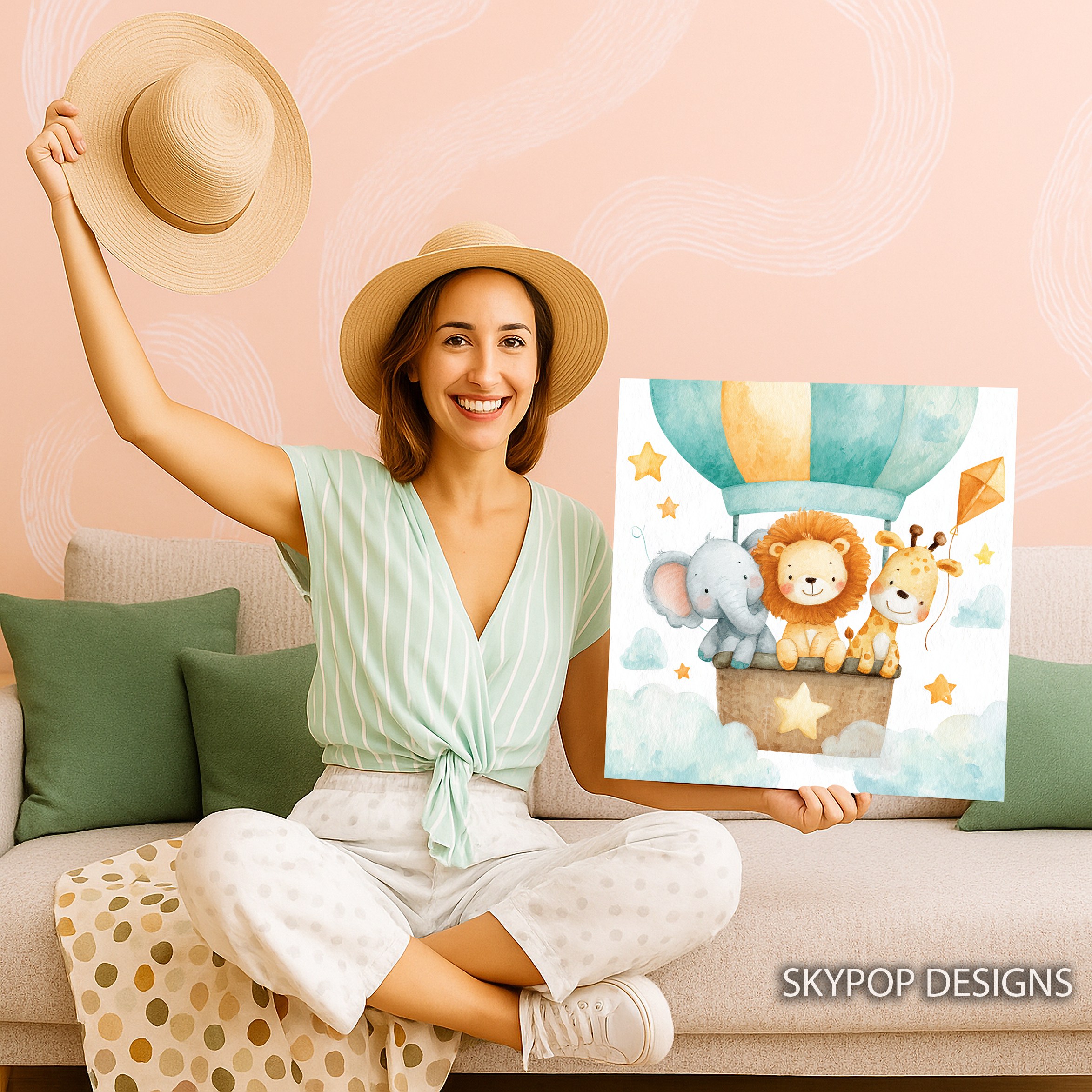 3.jpg Elephant Lion Giraffe Art