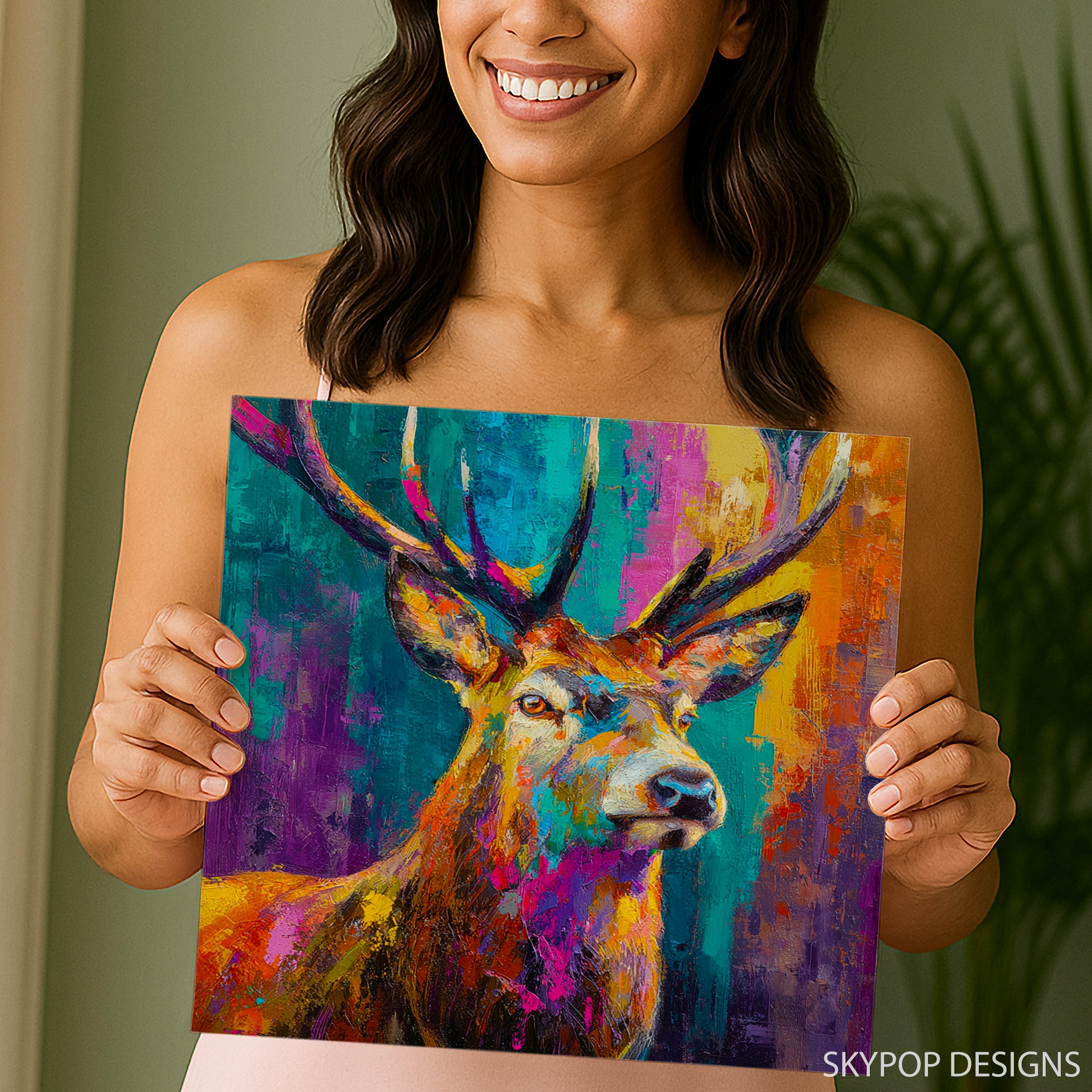3.jpg Colorful Deer Art