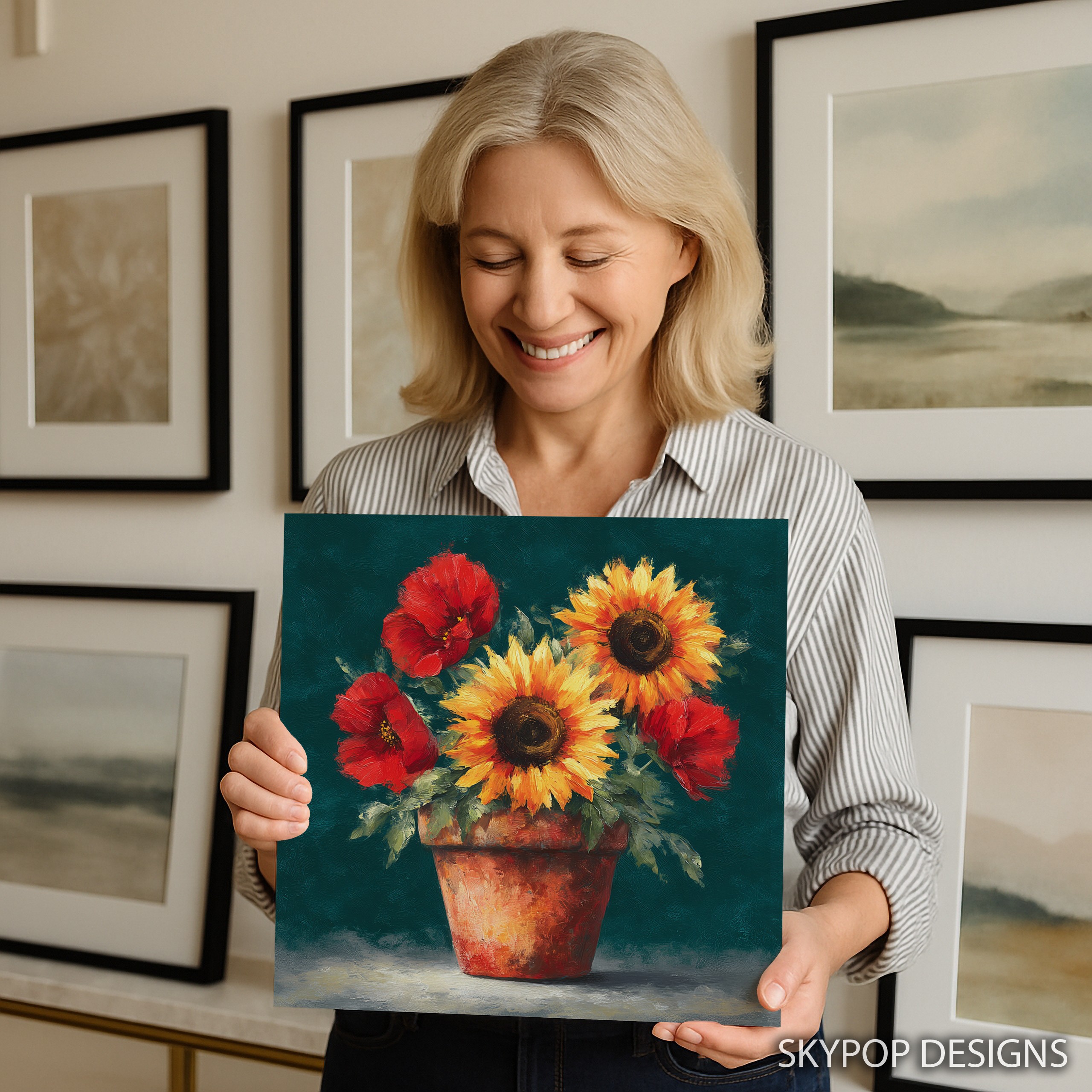 3.jpg Sunflower and Poppy Bouquet Art