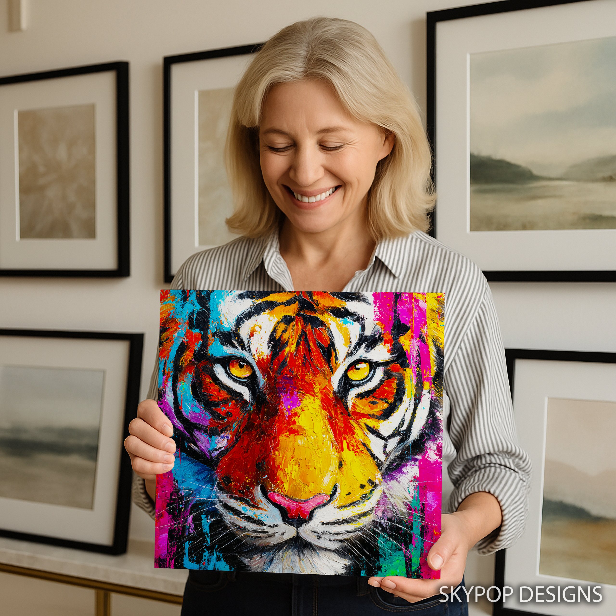 3.jpg Colorful Tiger Face Art