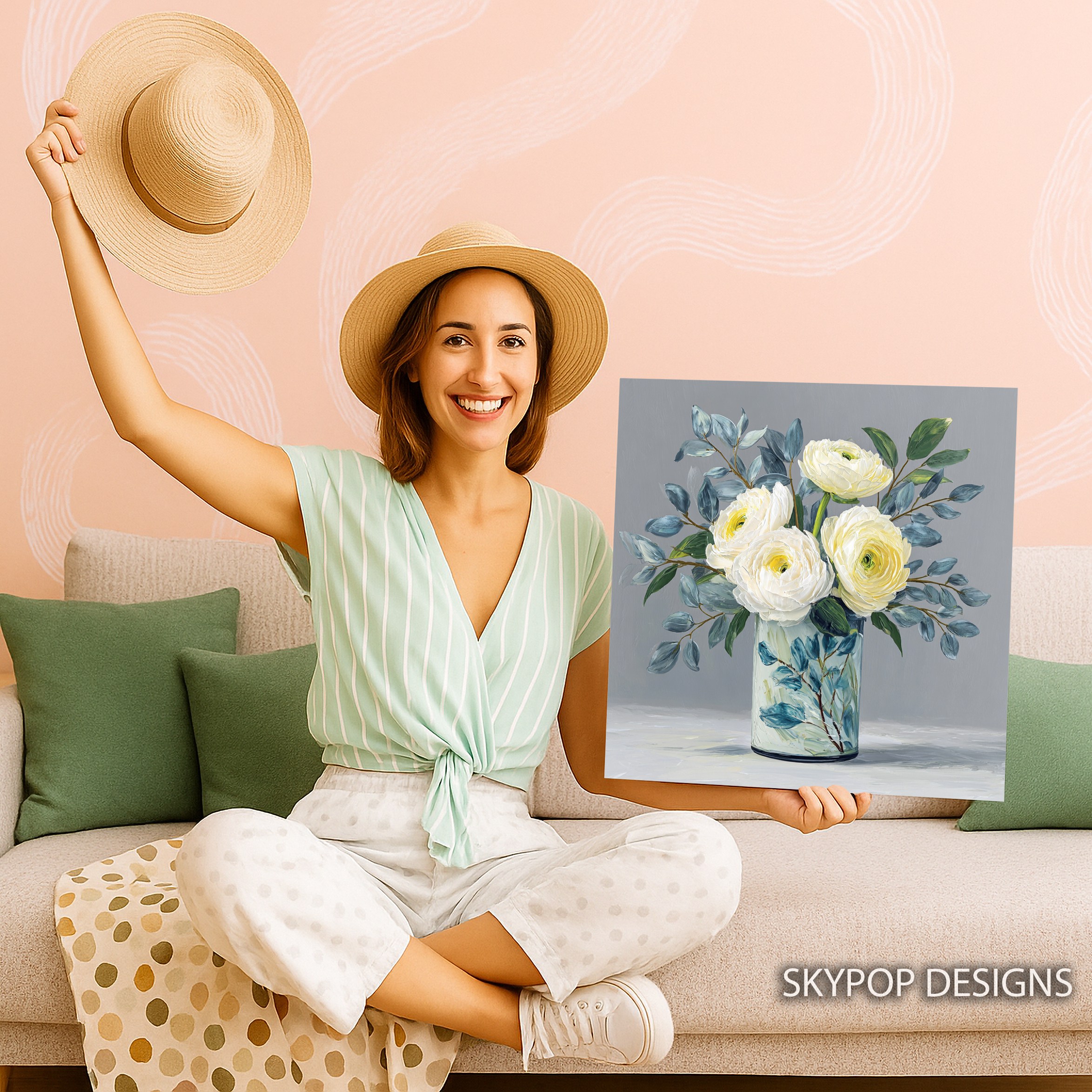 3.jpg White Ranunculus Bouquet Art