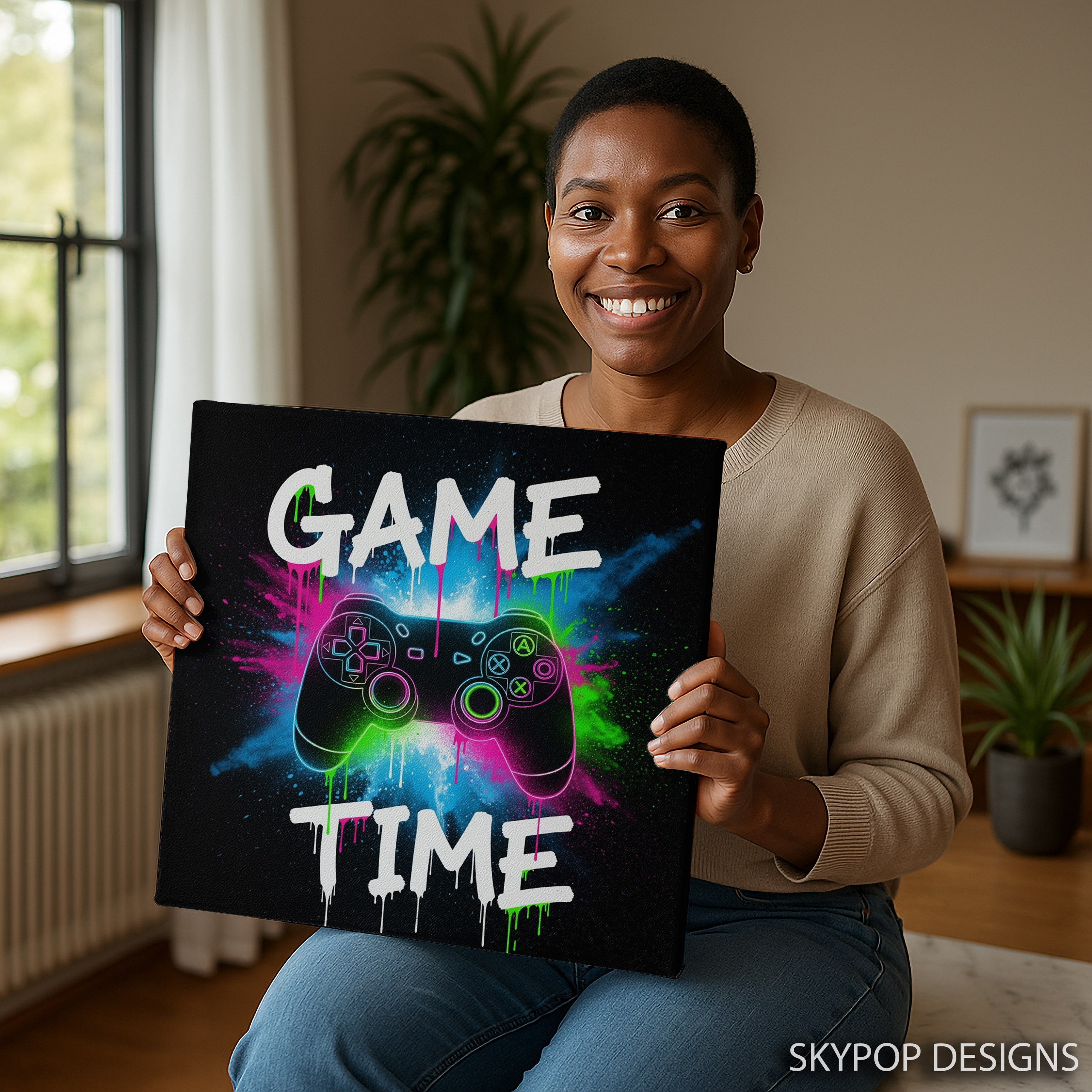 3.jpg Neon Gaming Controller Art