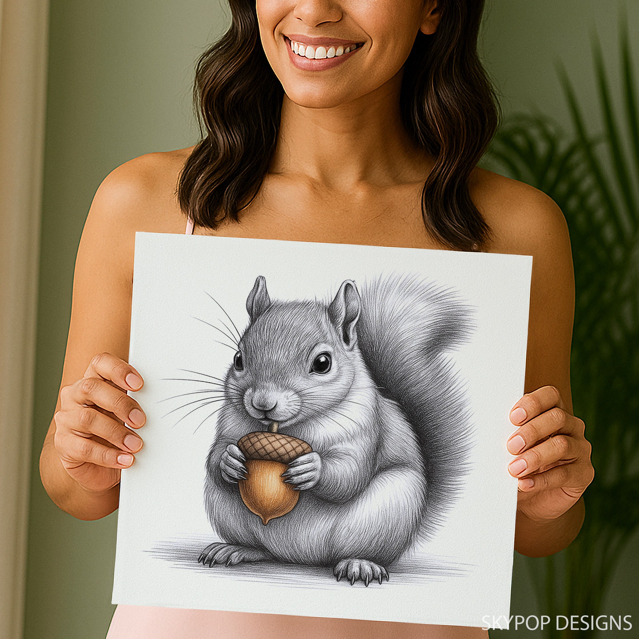 3.jpg Squirrel Acorn Art