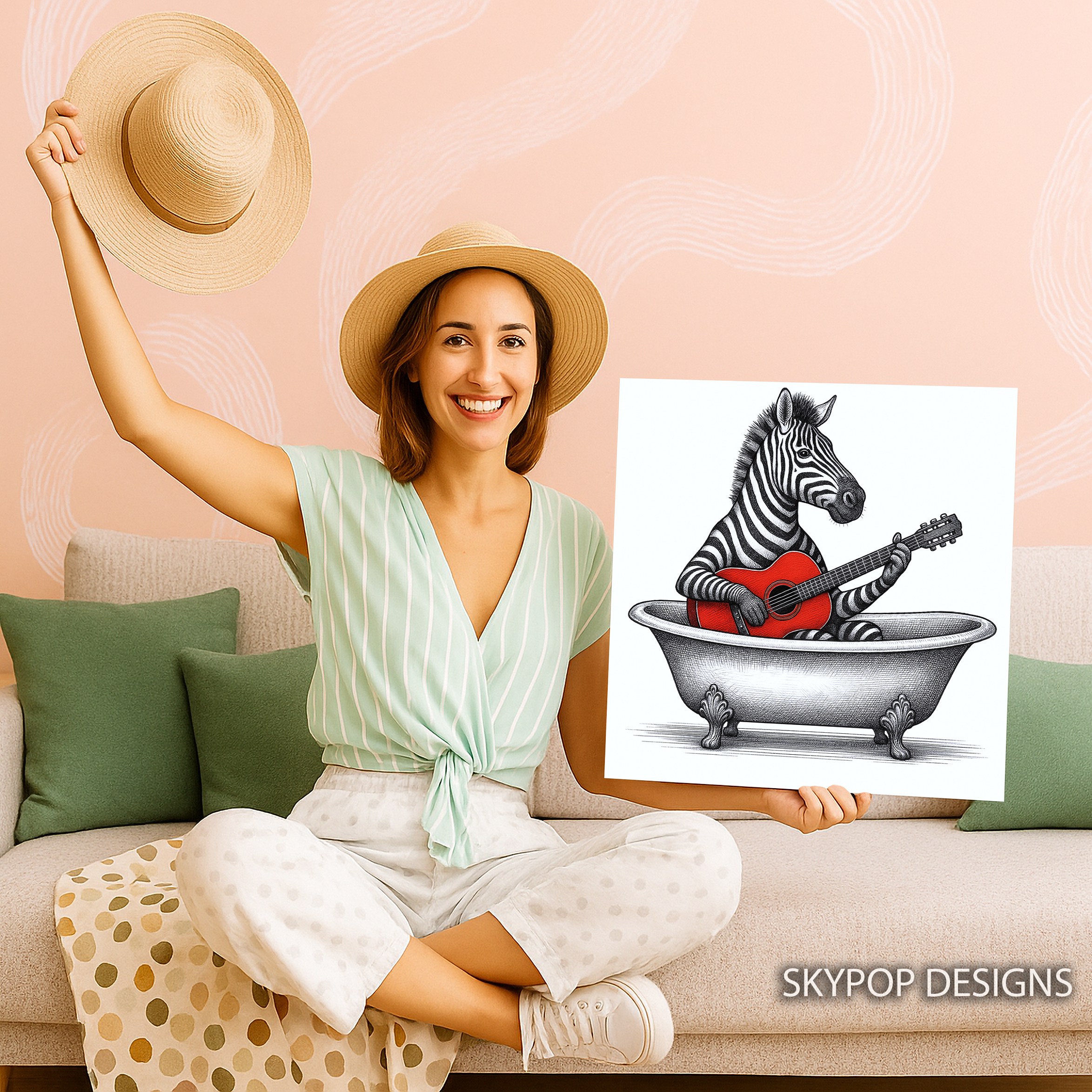 3.jpg Zebra Guitar Art