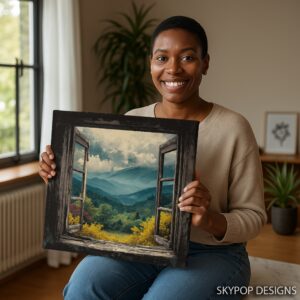Mountain Window View Art