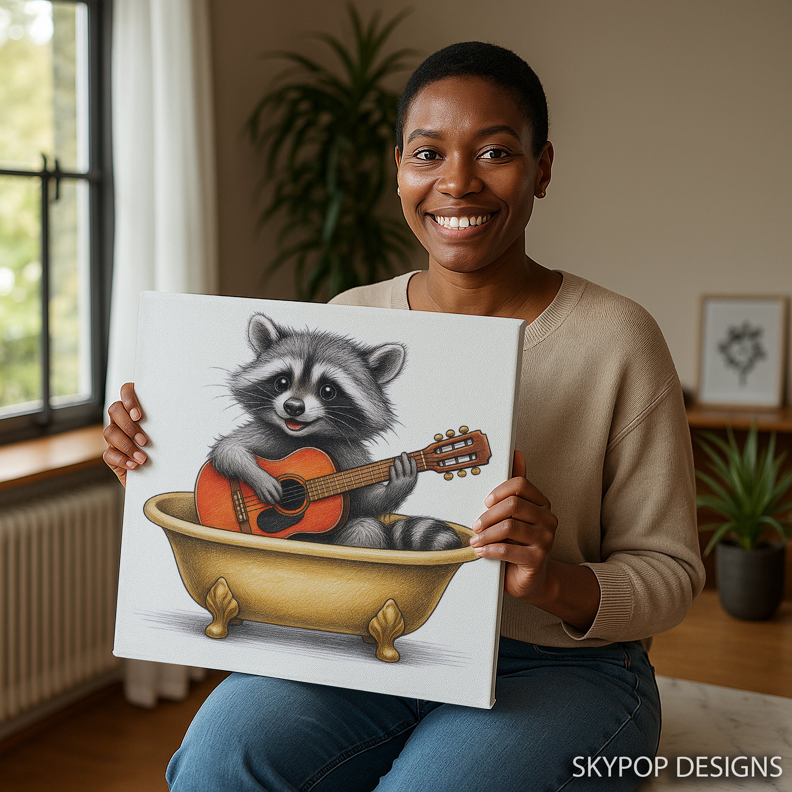 3.jpg Raccoon Guitar Art