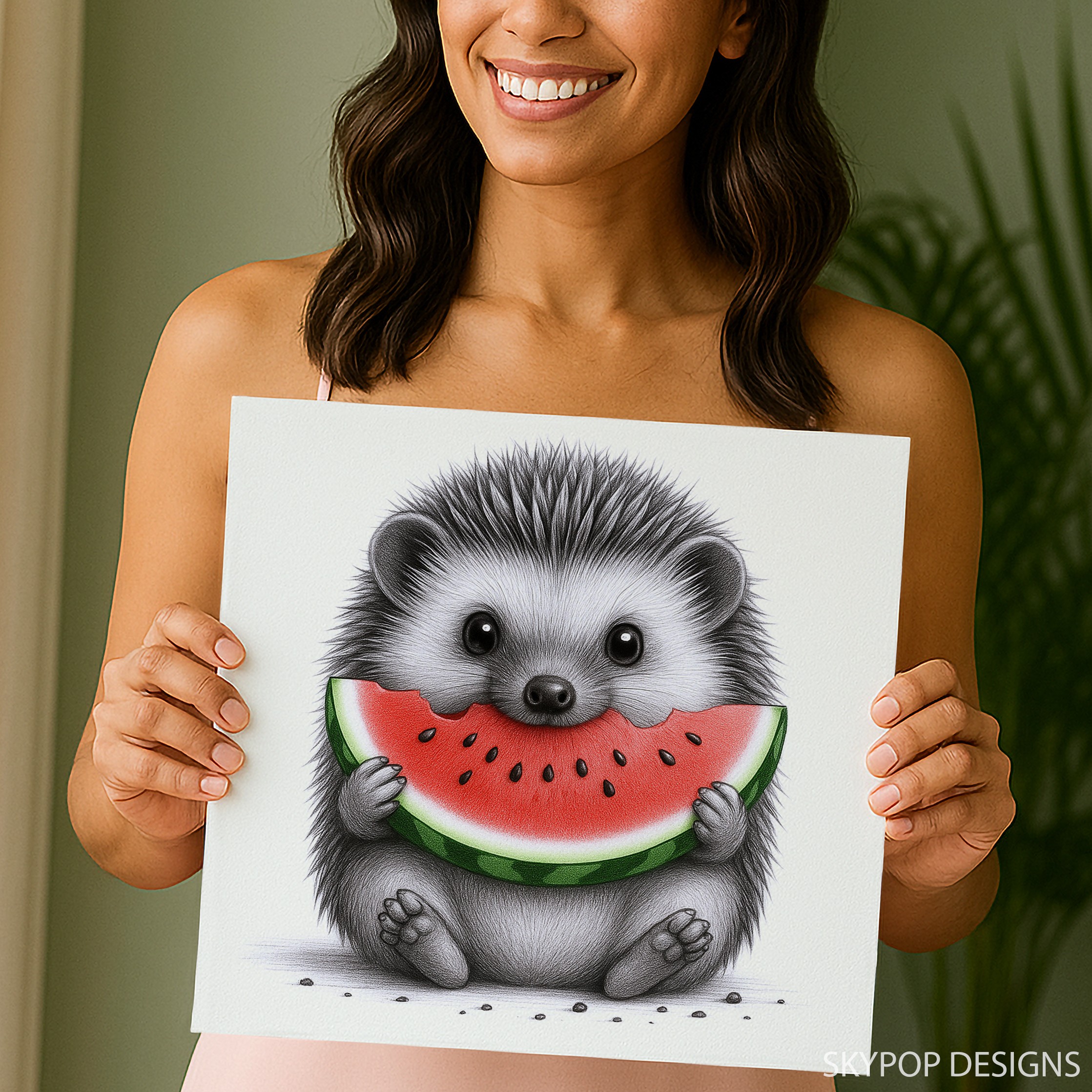 3.jpg Hedgehog Watermelon Art
