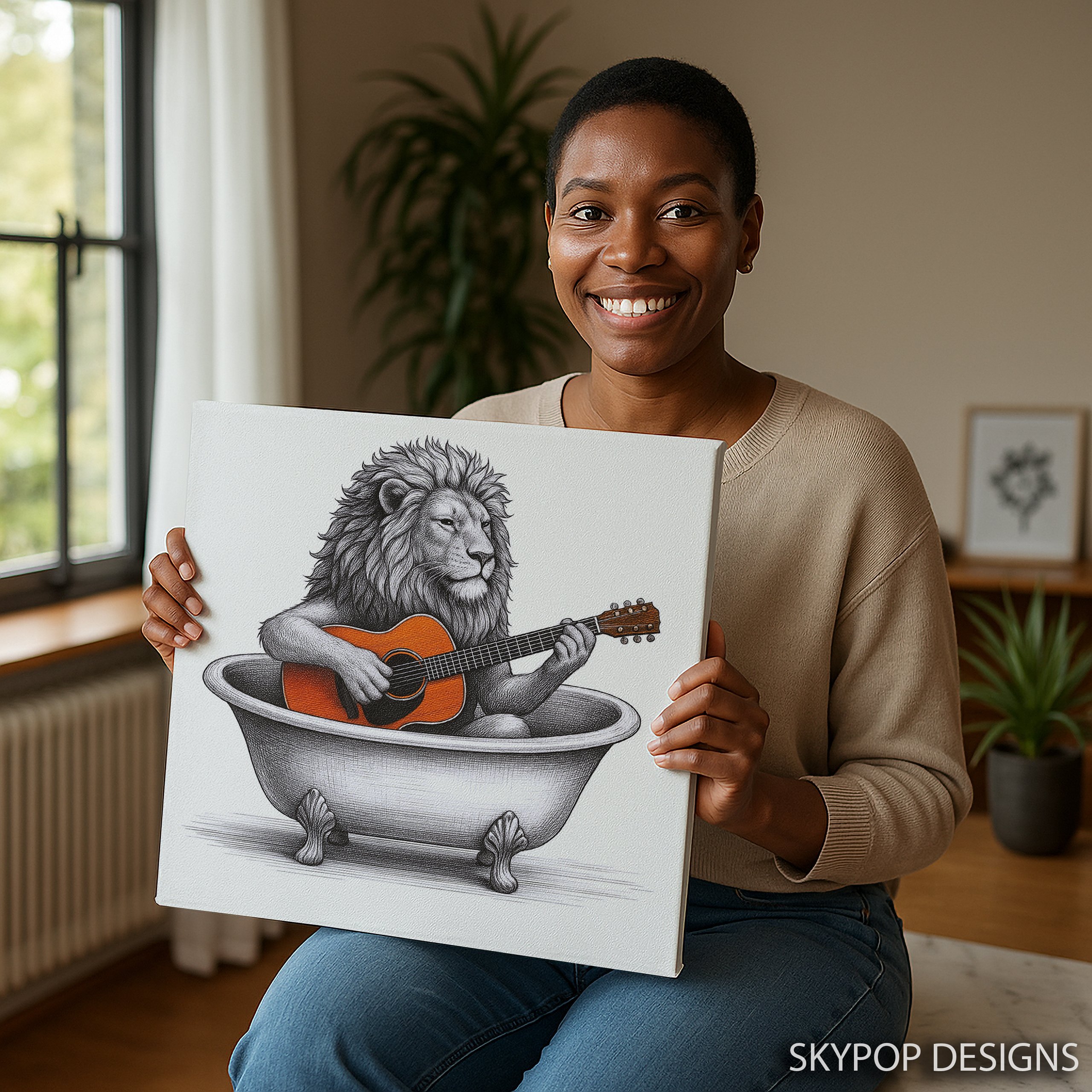 3.jpg Lion Guitar Art