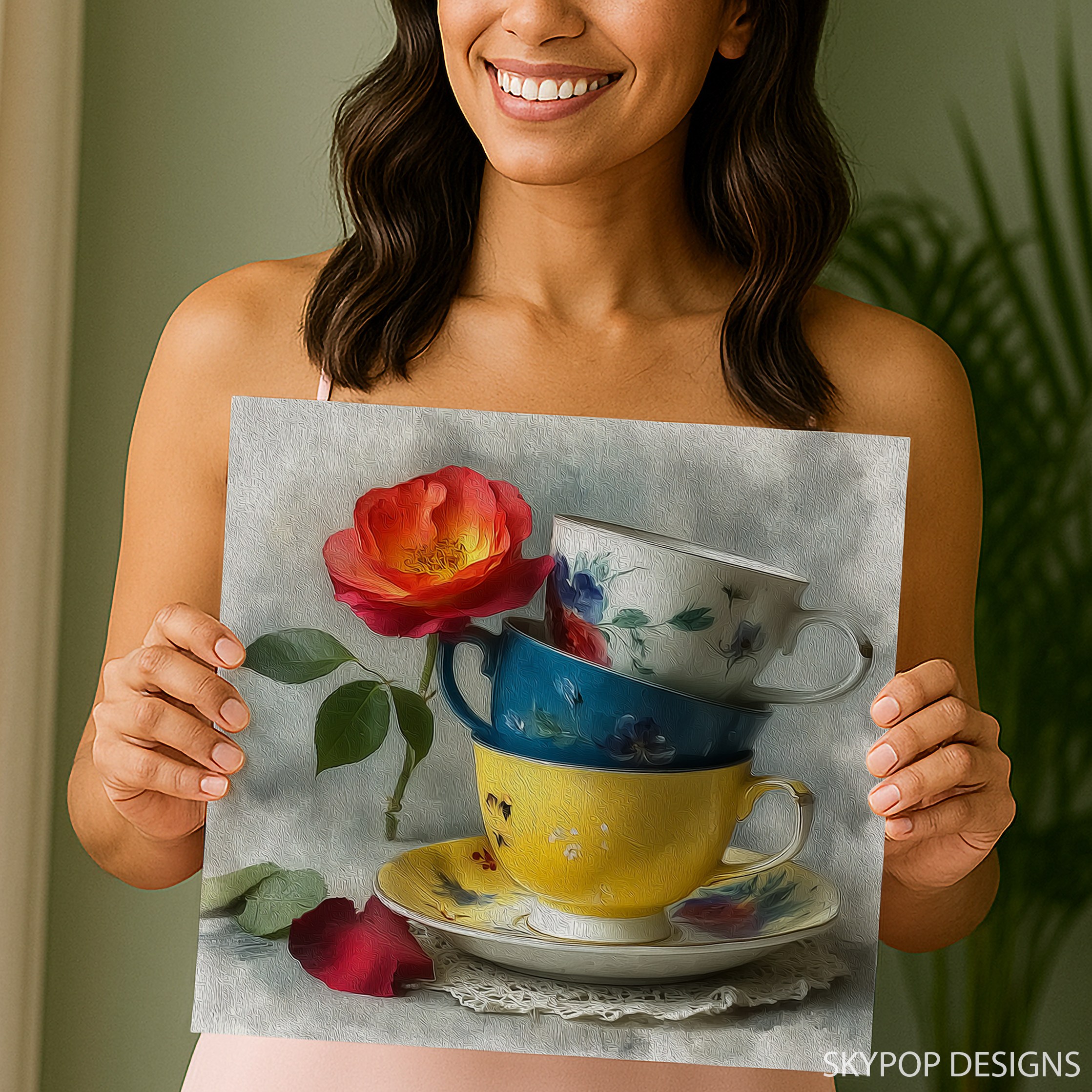 3.jpg Vintage Teacup Flower Art