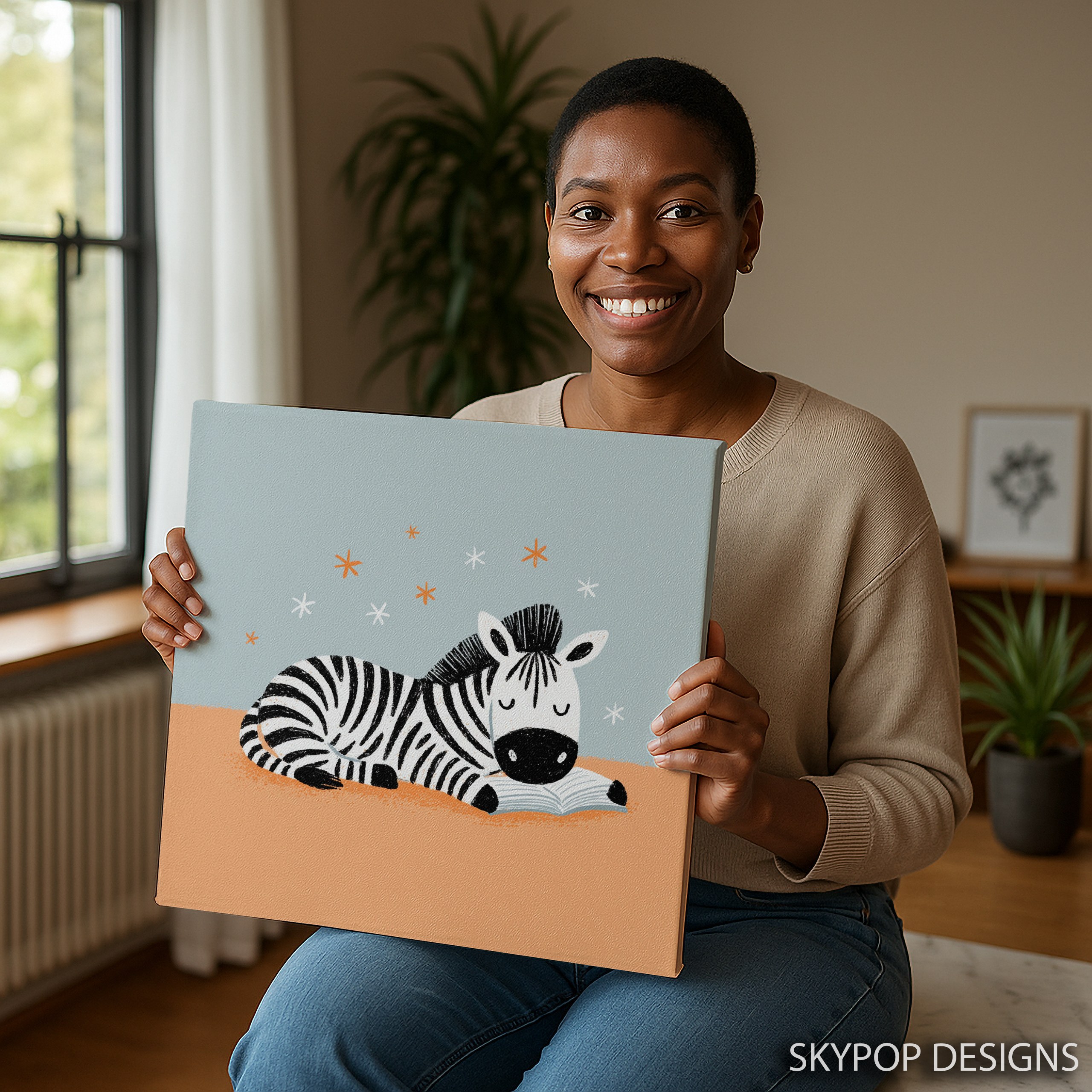 3.jpg Zebra Reading Art