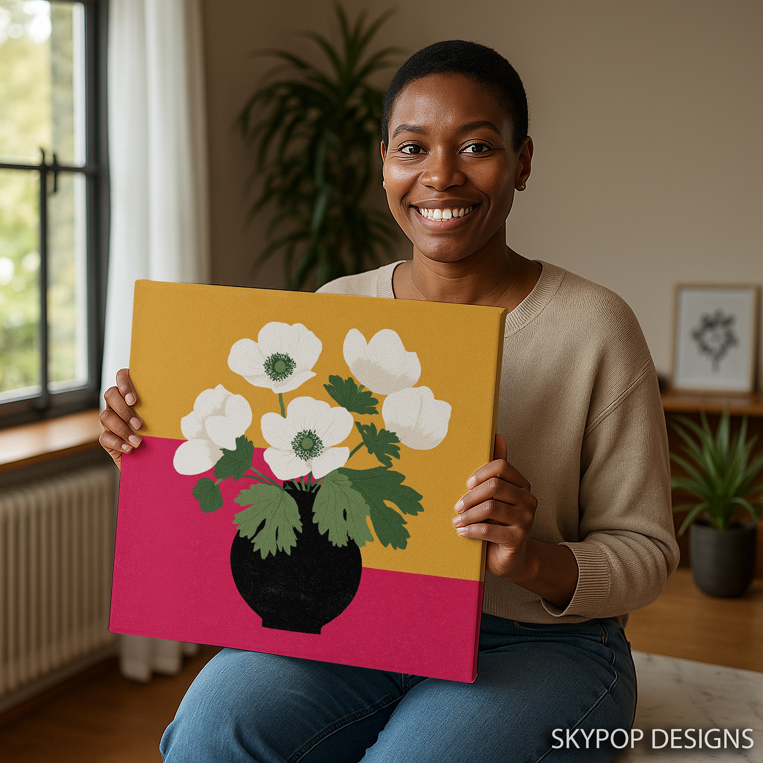 3.jpg White Anemone Flower Art