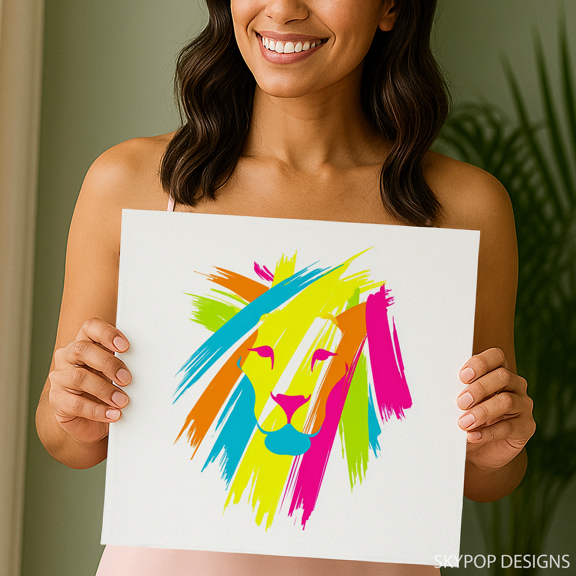3.jpg Colorful Lion Art