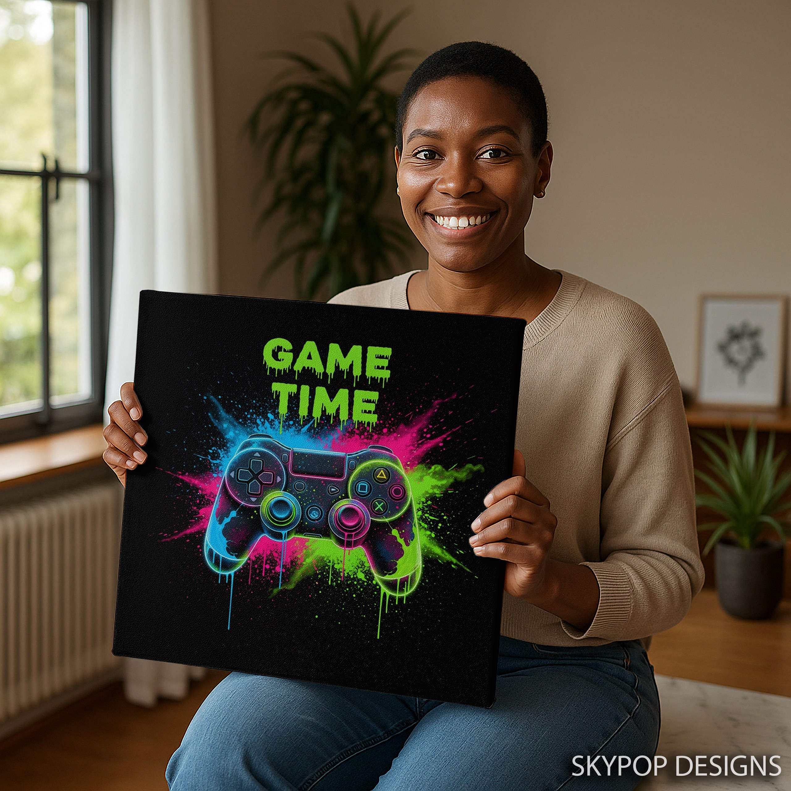 3.jpg Neon Gamer Controller Art