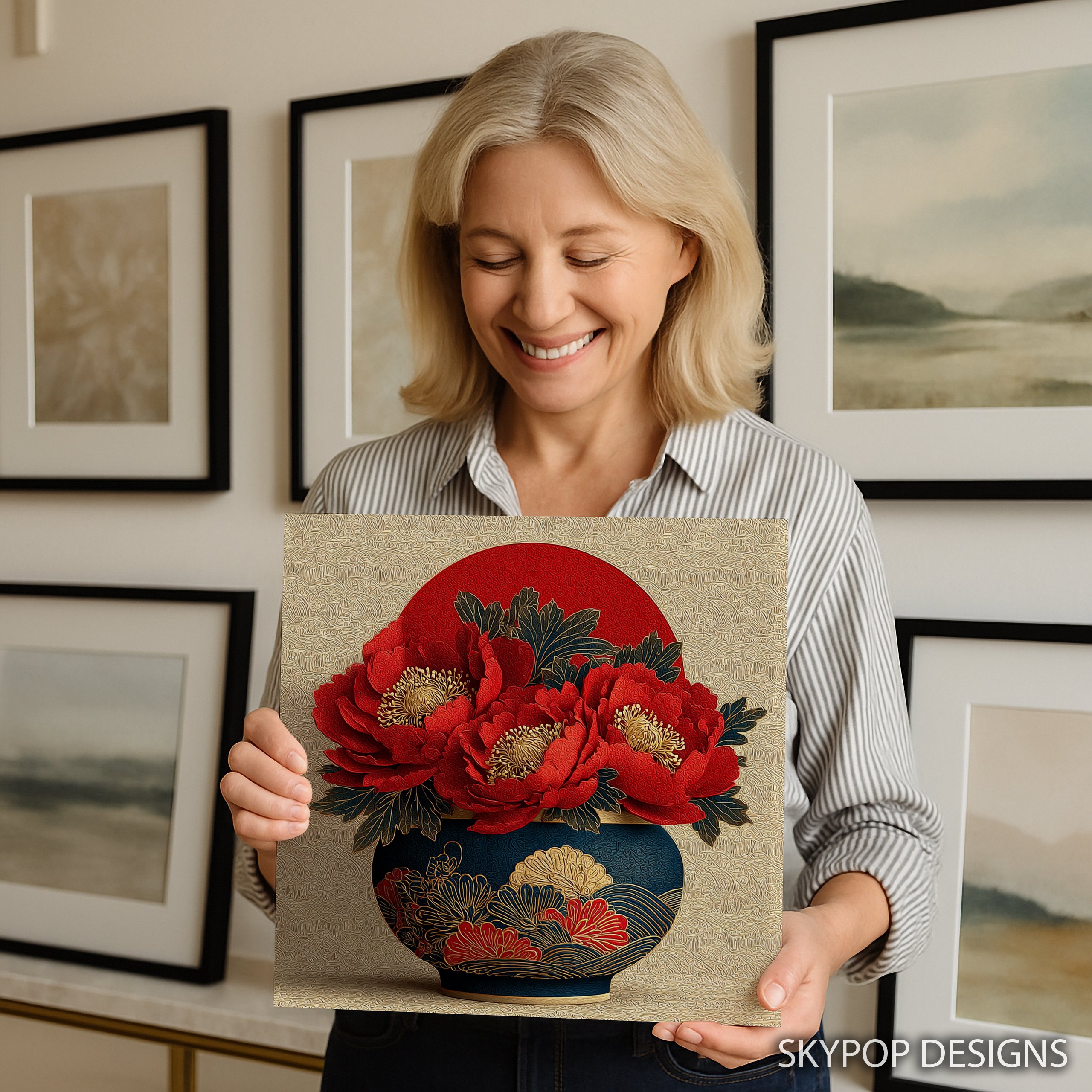 3.jpg Vibrant Peony Vase Art