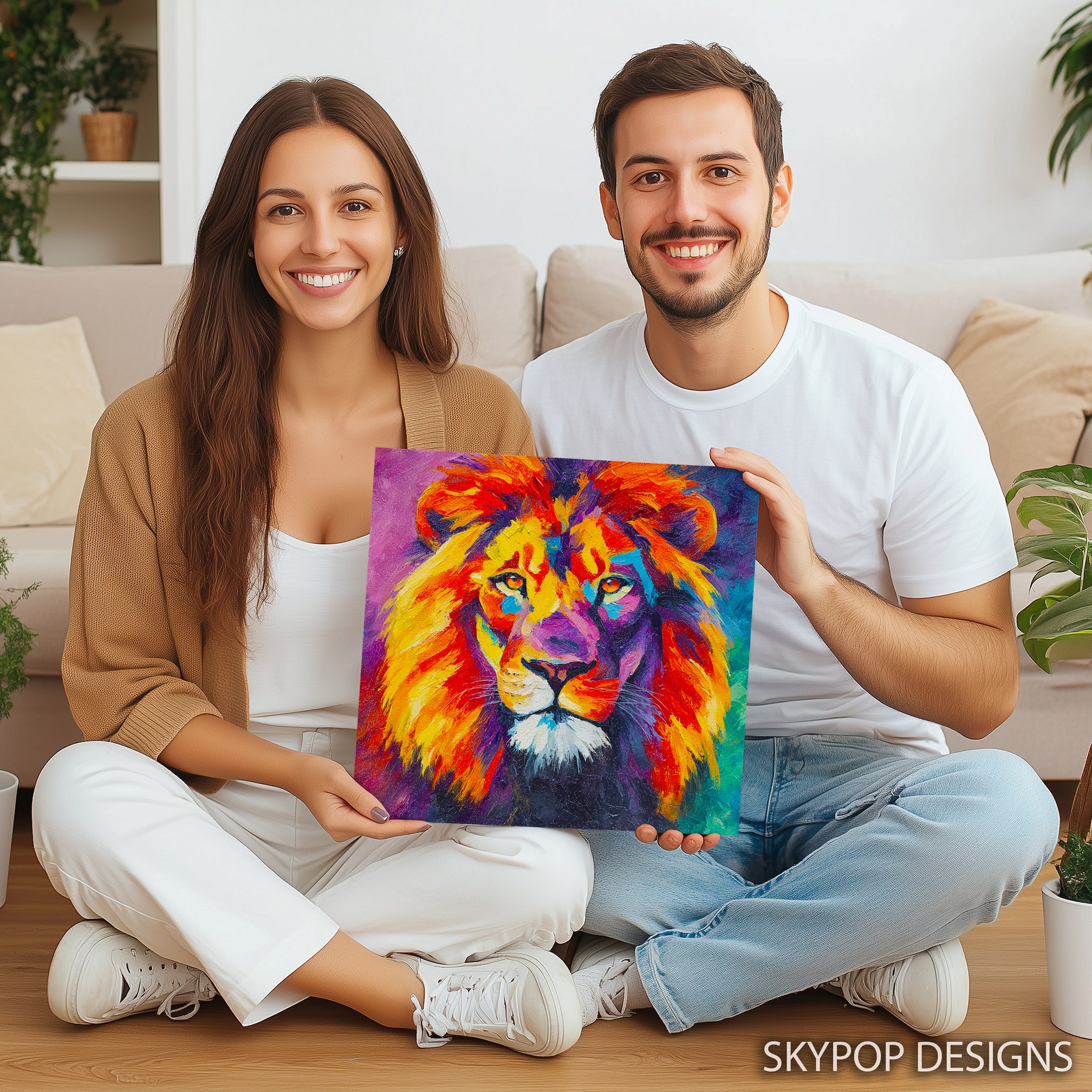 3.jpg Colorful Lion Art