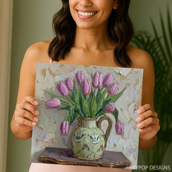 Pink Tulips Pitcher Art