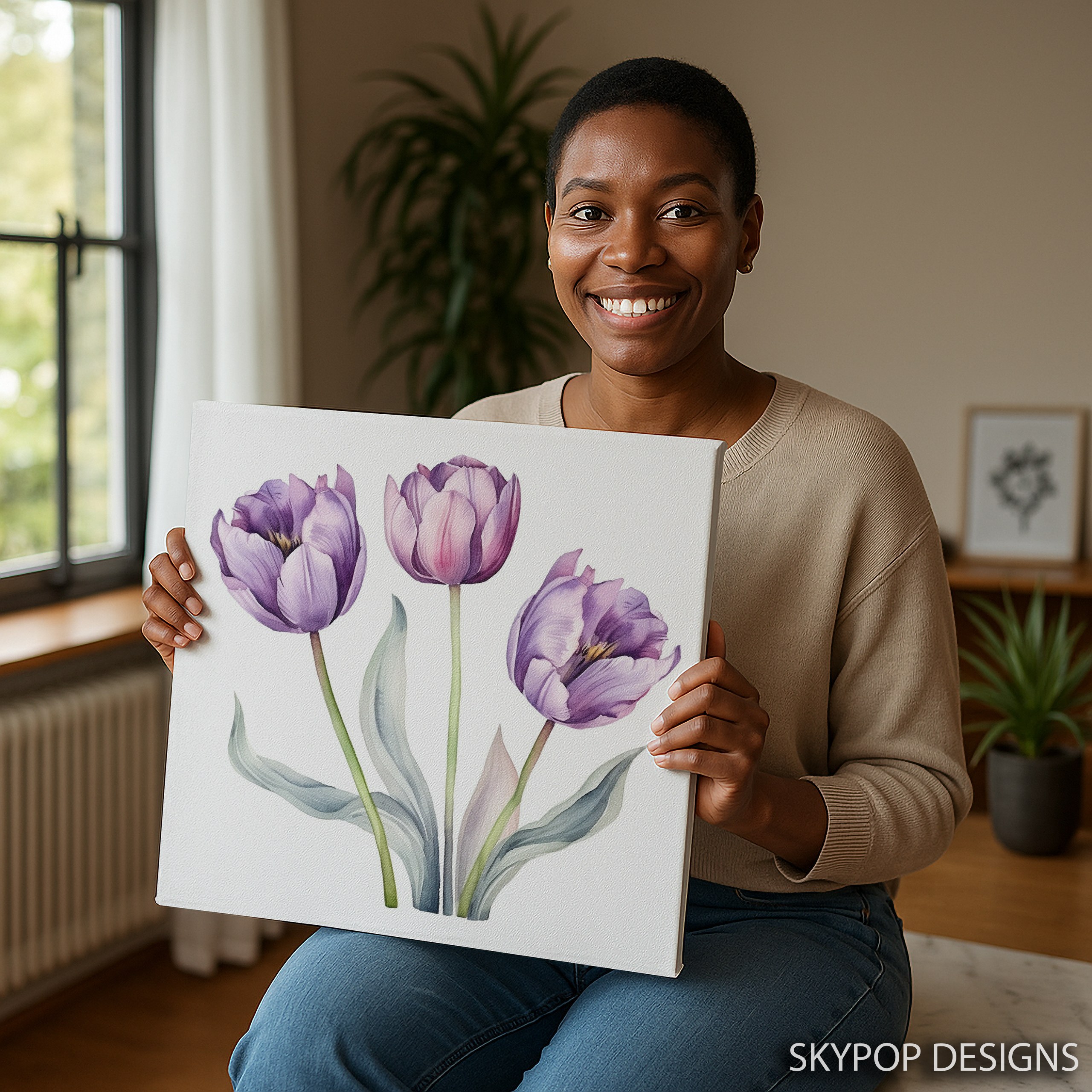 3.jpg Purple Tulip Art