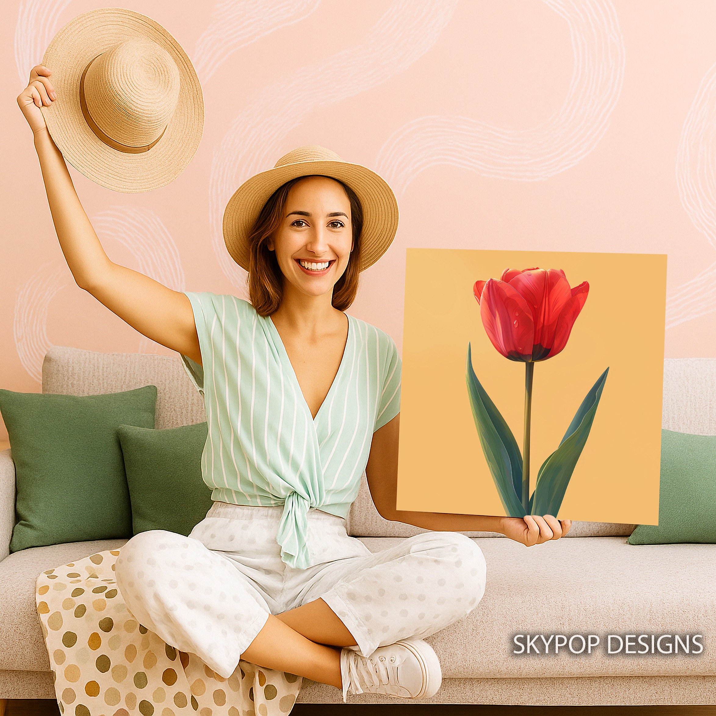 3.jpg Red Tulip Bloom Art