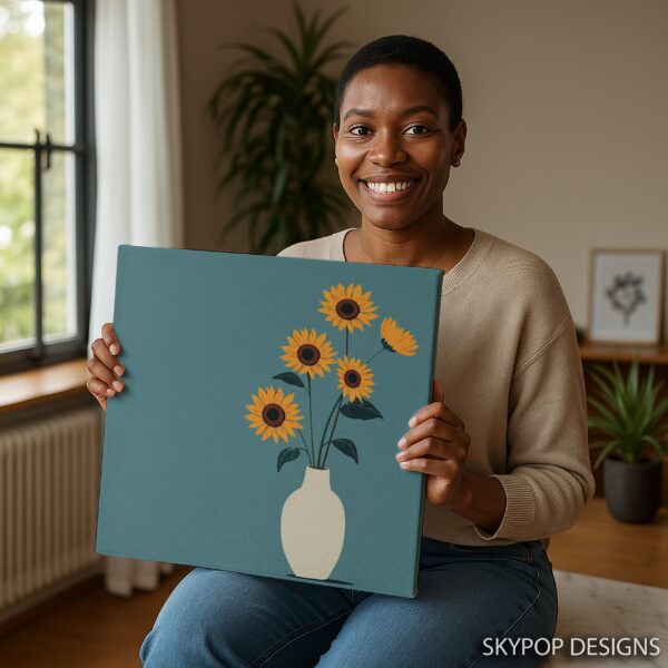 Sunflower Vase Art