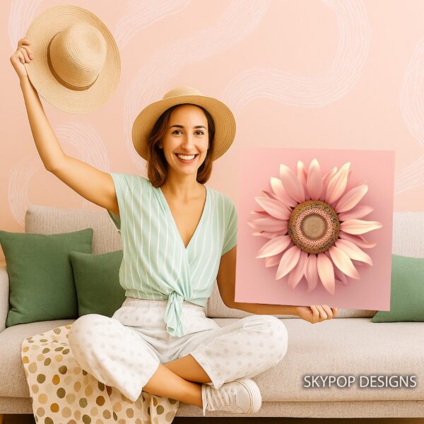 Pink Sunflower Bloom Art