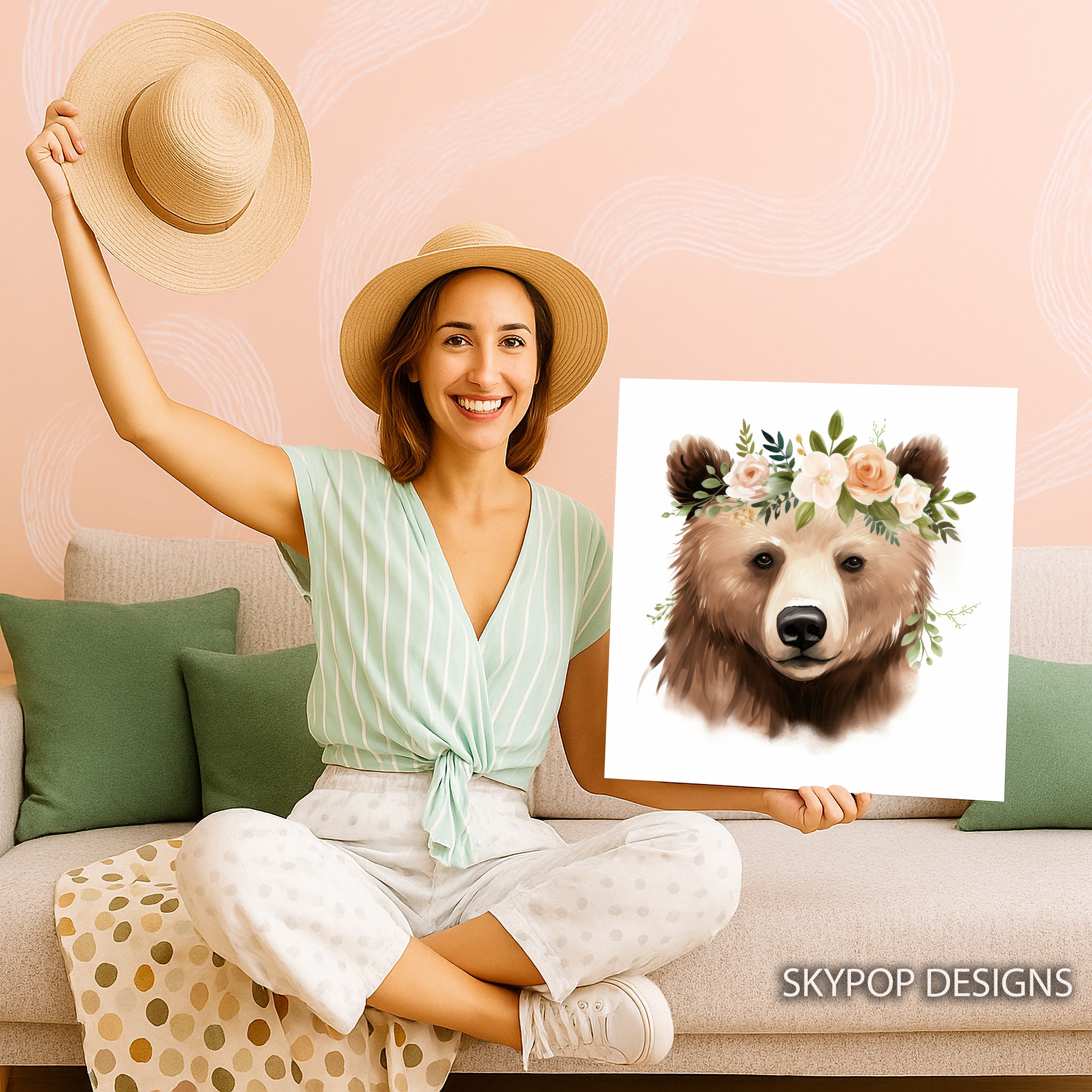 3.jpg Bear Floral Crown Art