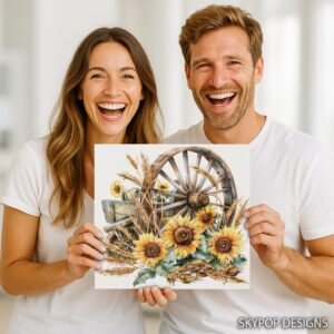 Sunflower Wagon Art