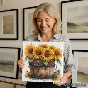 Sunflower Bucket Art