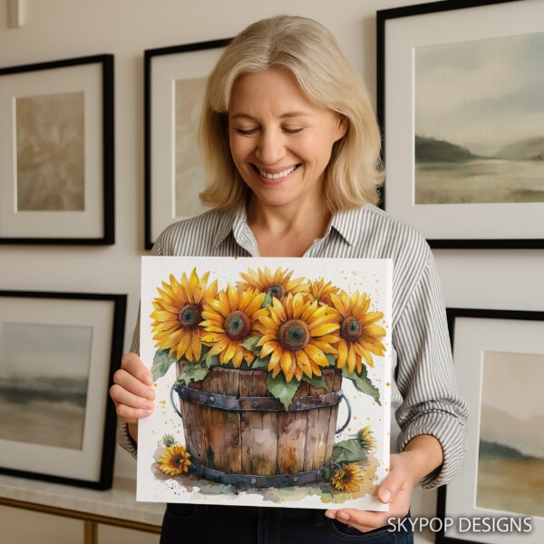 Sunflower Bucket Art