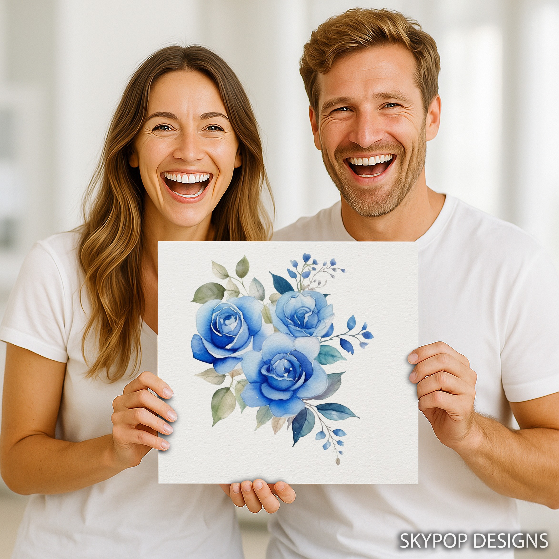 3.jpg Blue Rose Bouquet Art