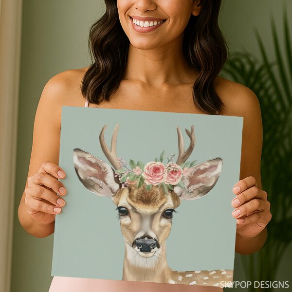 Deer with Roses Art