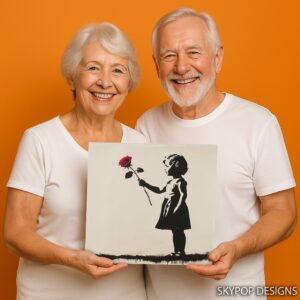 Banksy Girl Rose Art