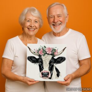 Highland Cow Rose Art