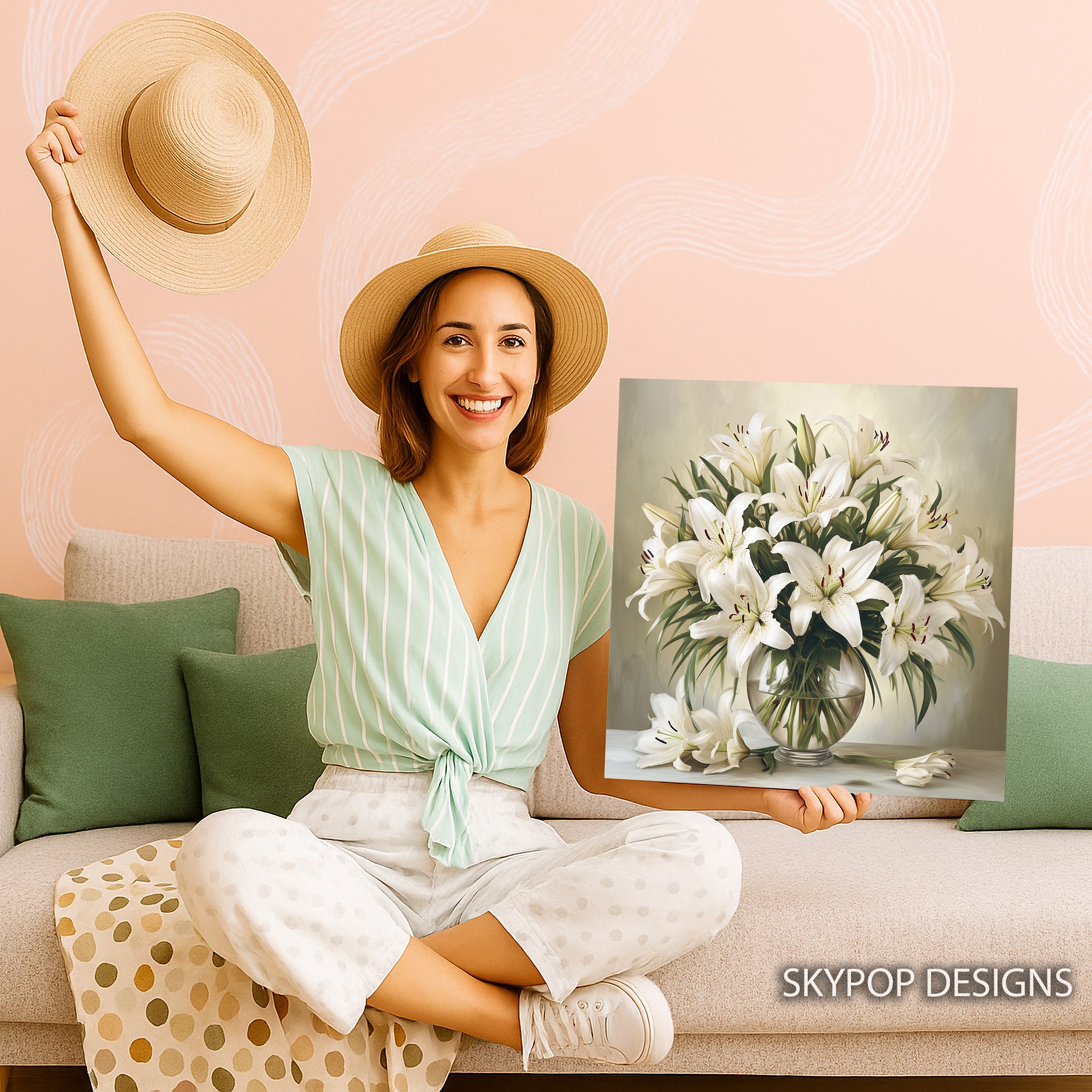 3.jpg White Lily Bouquet Art