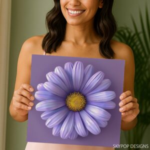 Lavender Daisy Bloom Art
