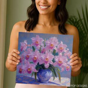 Pink Orchid Still Life Art