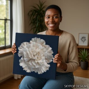 White Carnation Flower Art