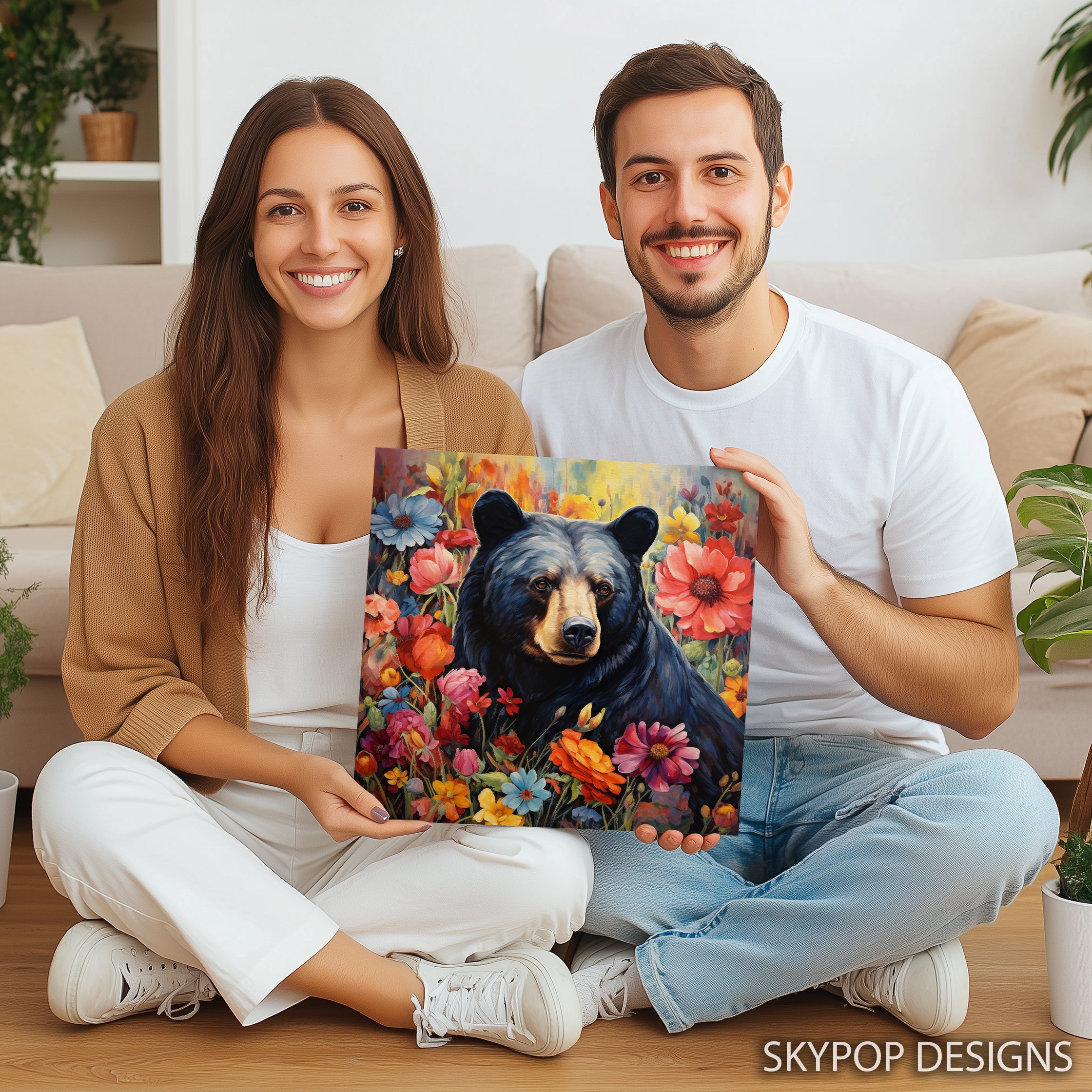 3.jpg Bear Amongst Flowers Art