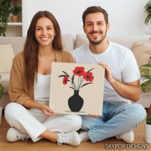 Red Petunia Vase Art