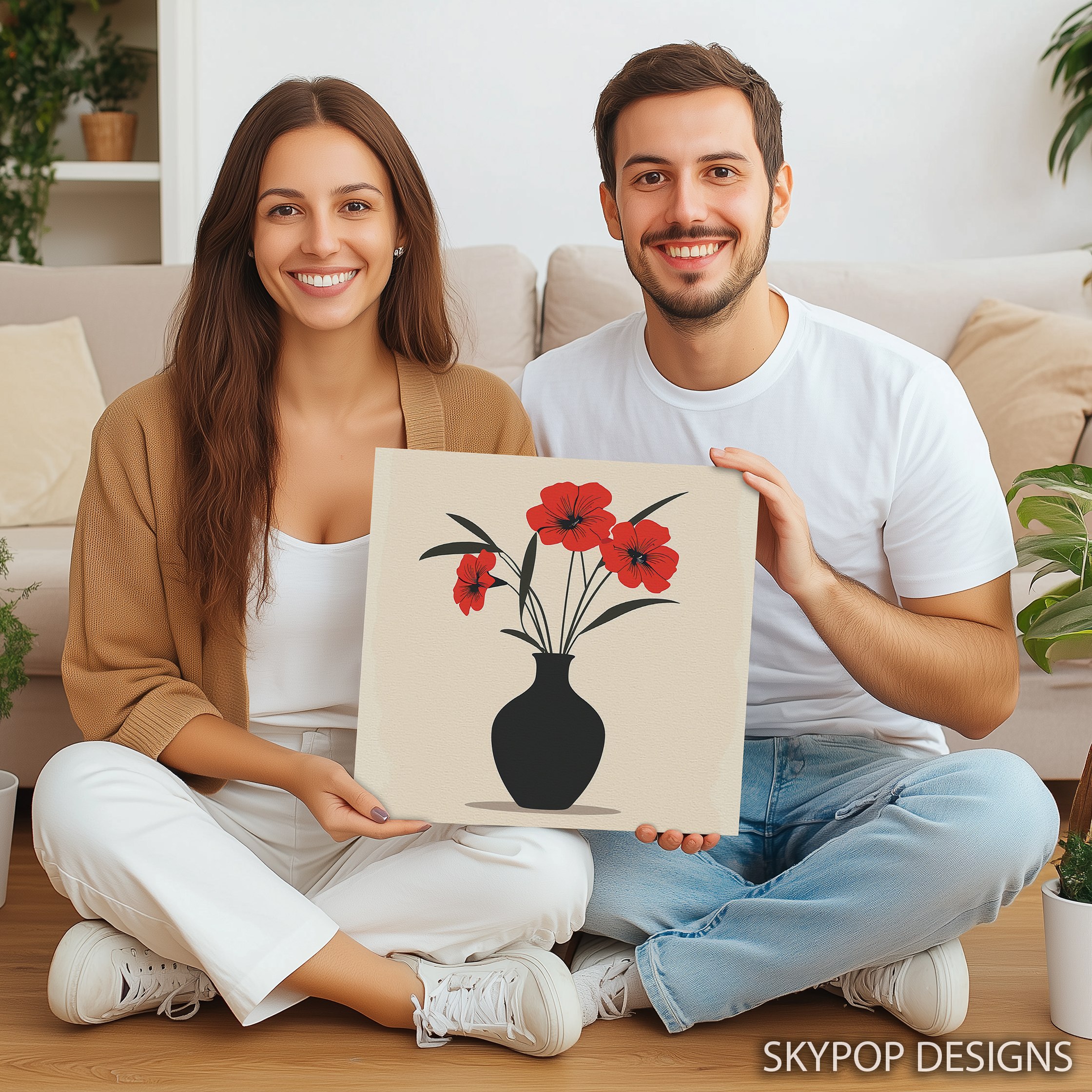 3.jpg Red Petunia Vase Art