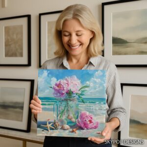 Peony Seashell Art
