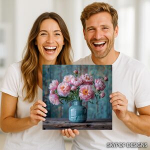 Pink Peonies Vase Art