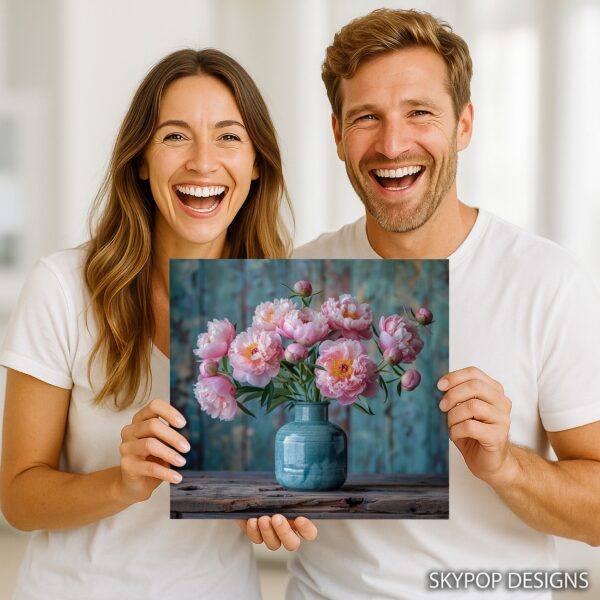 Pink Peonies Vase Art