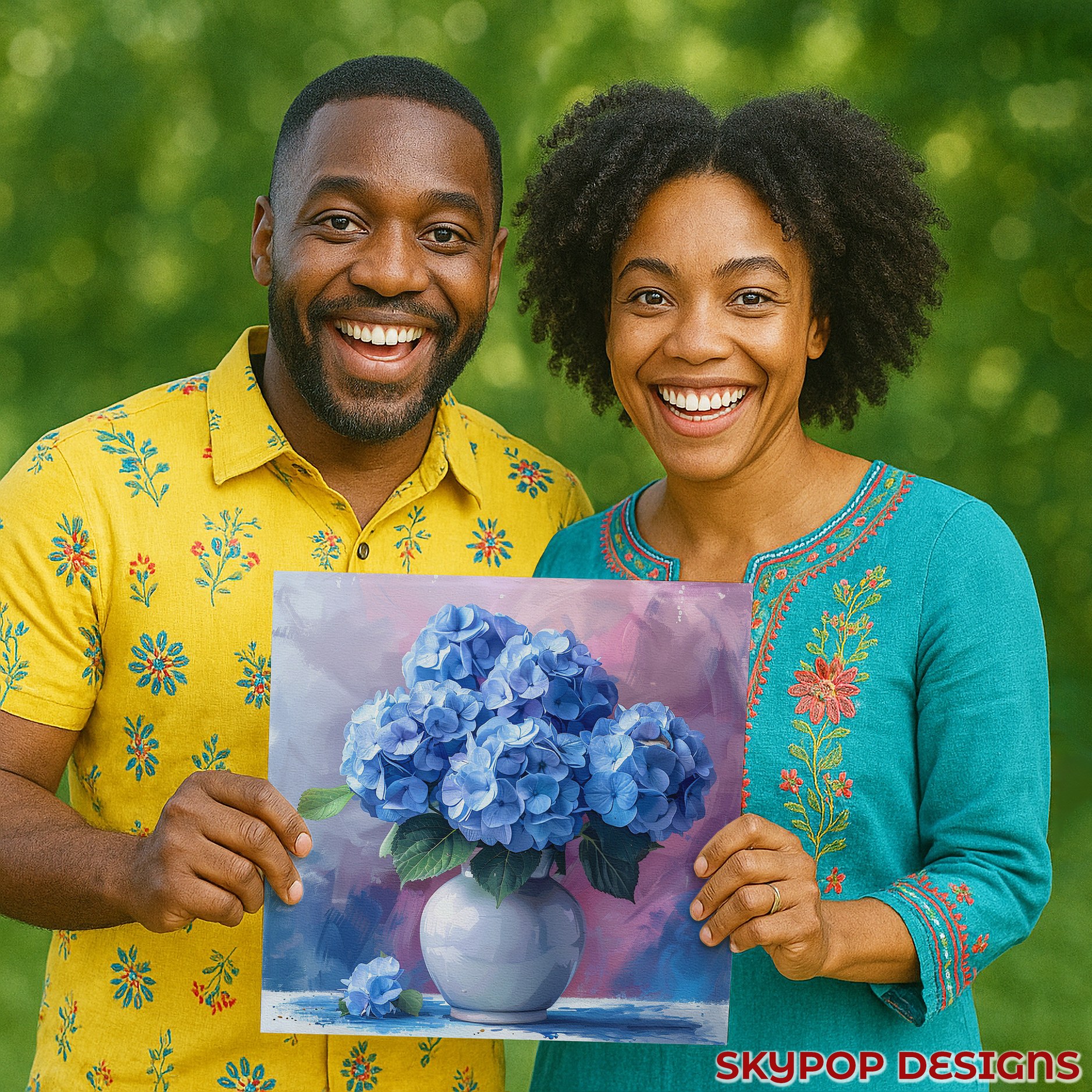 3.jpg Blue Hydrangea Blooms Art