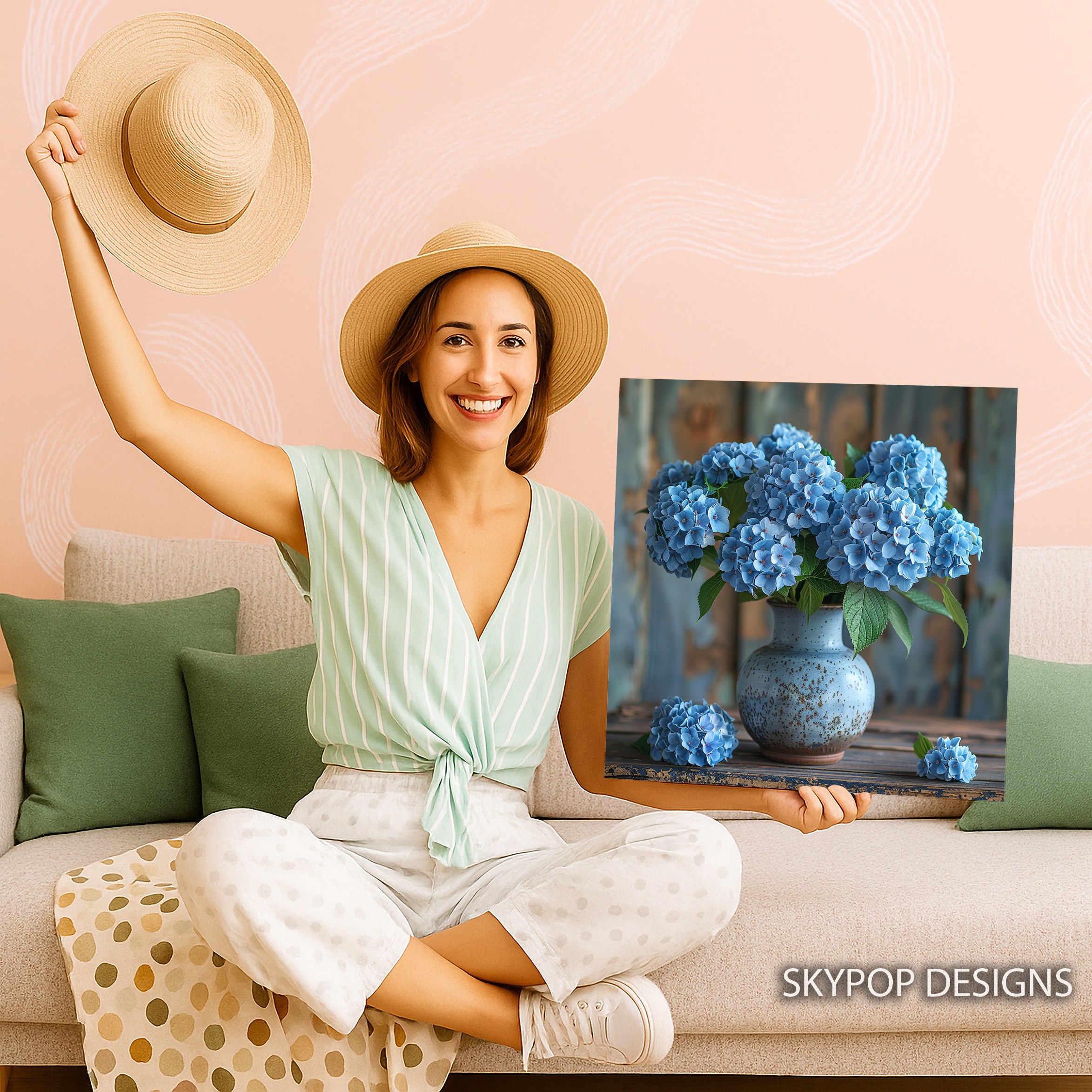 3.jpg Blue Hydrangea Vase Art