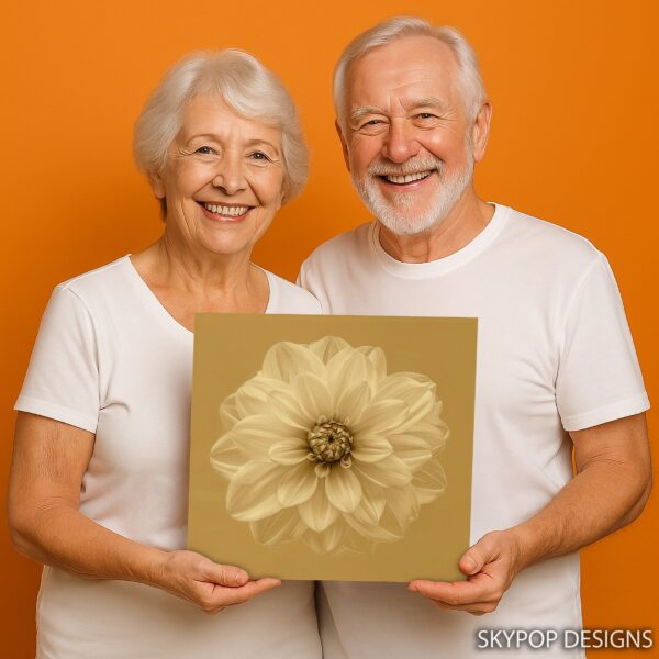 Golden Dahlia Bloom Art