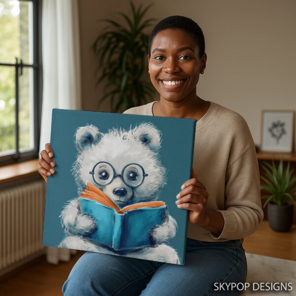 Bear Reading Book Art