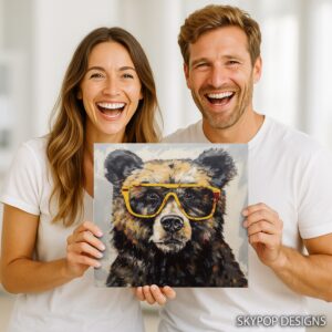 Hipster Bear Art