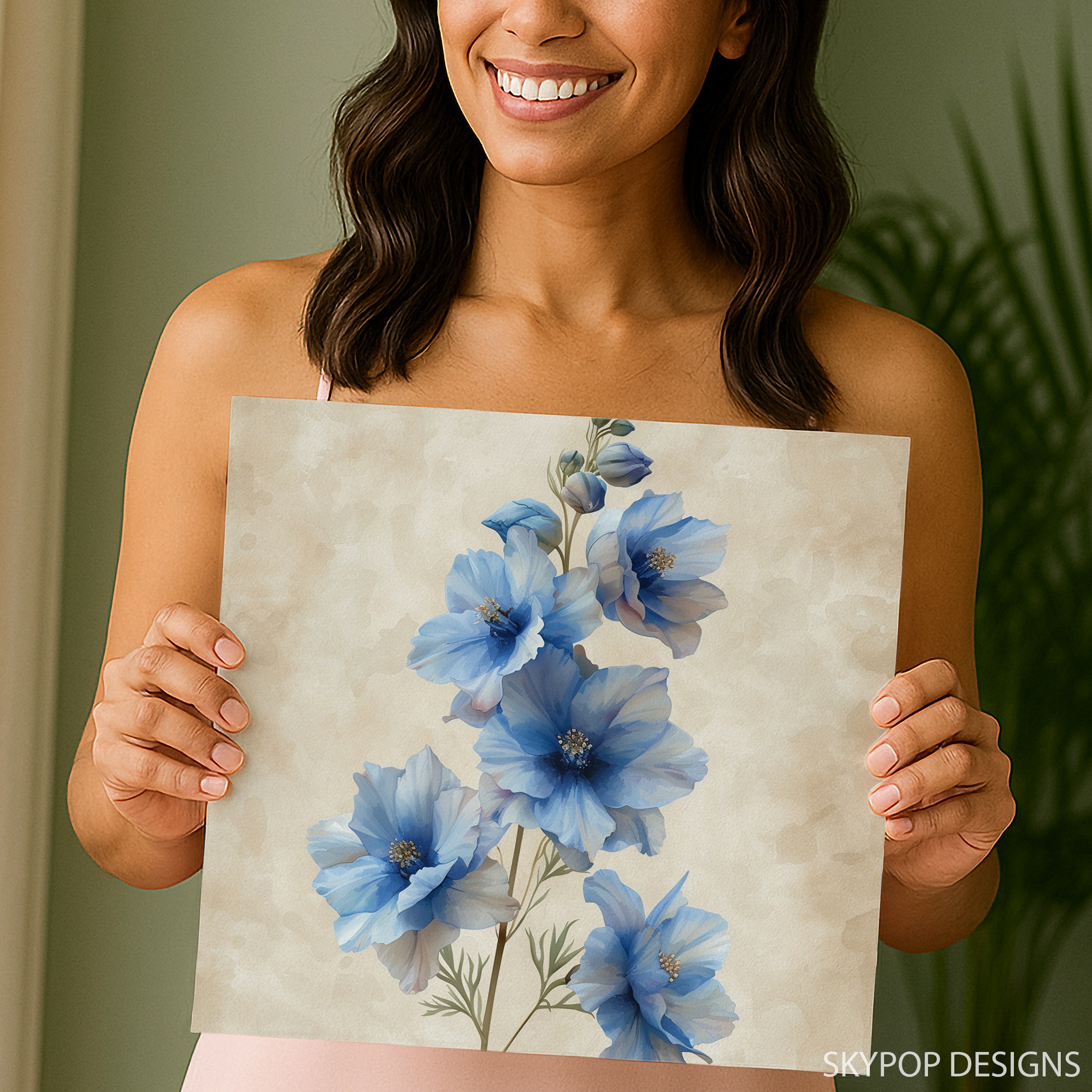 3.jpg Delphinium Blooms Art