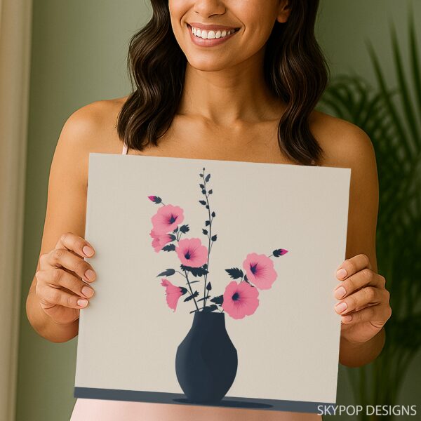 Pink Hibiscus Vase Art